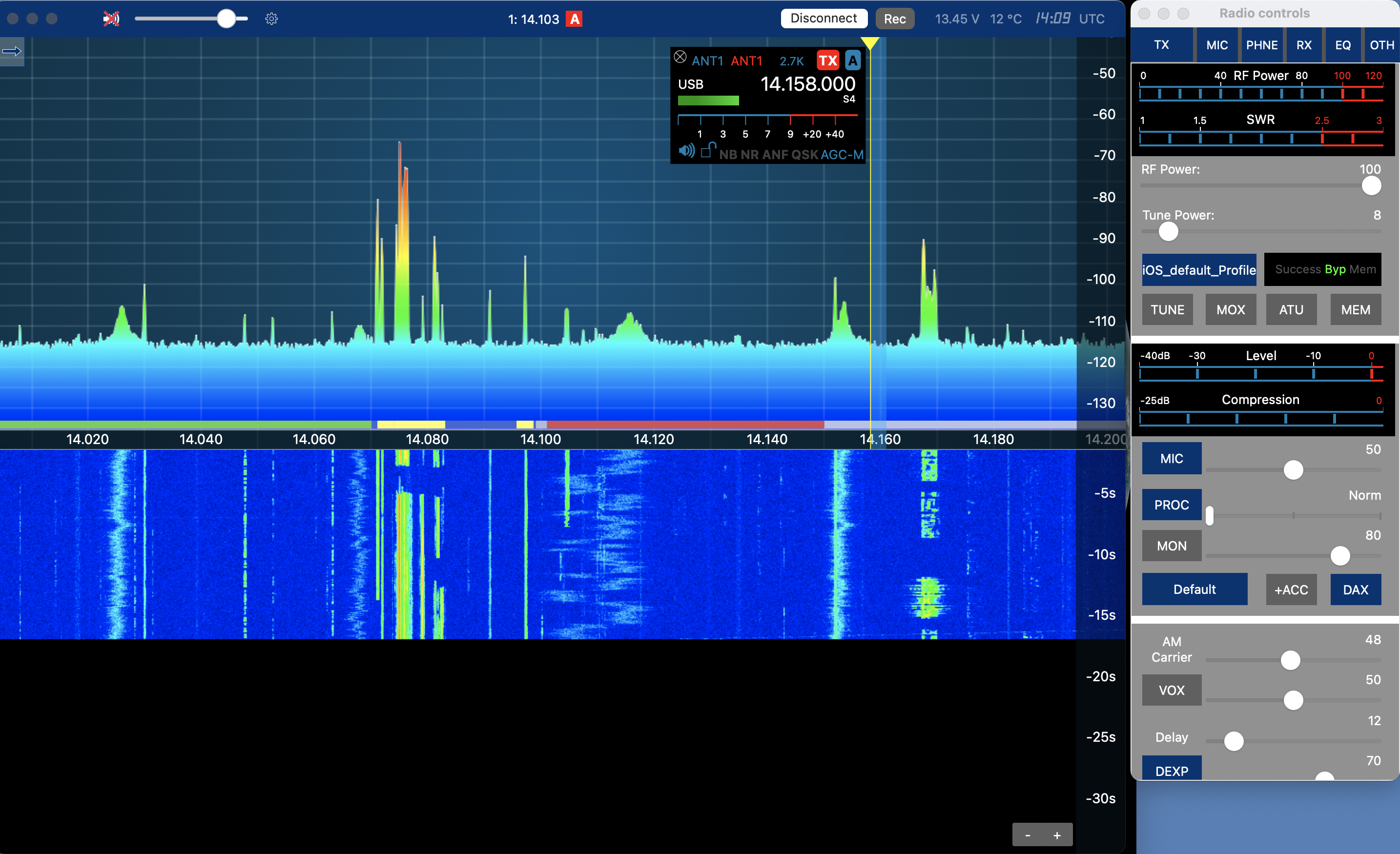 SmartSDR for MacOS remotely controlling the NARC2 Flex 6400M